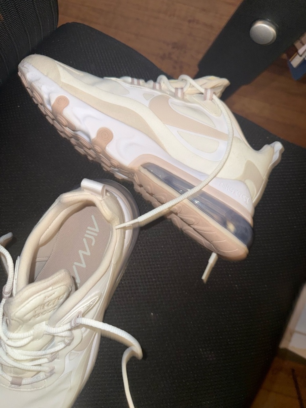 Nike Air Max 270 React Cream/Beige Sneakers - Picture 3 of 16